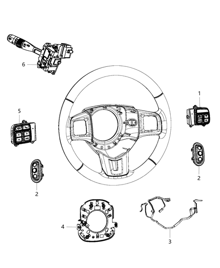 2013 Dodge Journey Switches - Steering Column & Wheel Diagram