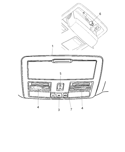 2010 Dodge Charger Housing-Overhead Console Diagram for 1AH291W1AB