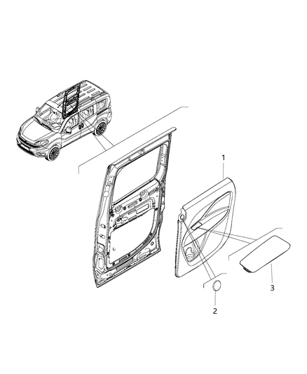 2018 Ram ProMaster City Panel-Sliding Door Trim Diagram for 6KD32LXHAA