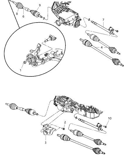 2007 Chrysler Pacifica Boot Pkg-Half Shaft Diagram for 68050953AA