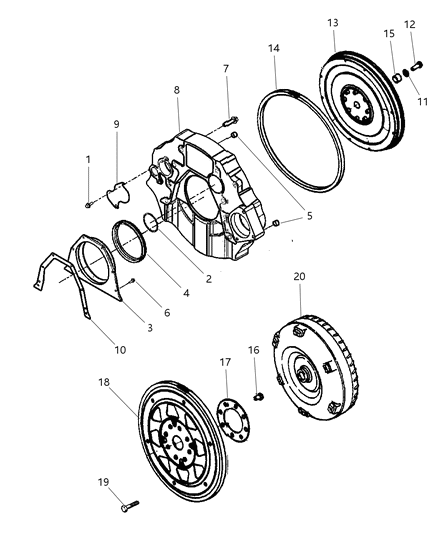 2003 Dodge Ram 2500 Cover-Rear Main Seal Diagram for 5086755AA