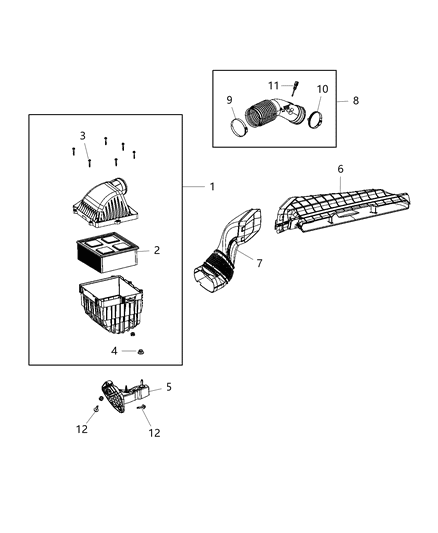 2019 Ram 3500 Cab Chassis(<10K lb.) Air Cleaner Diagram