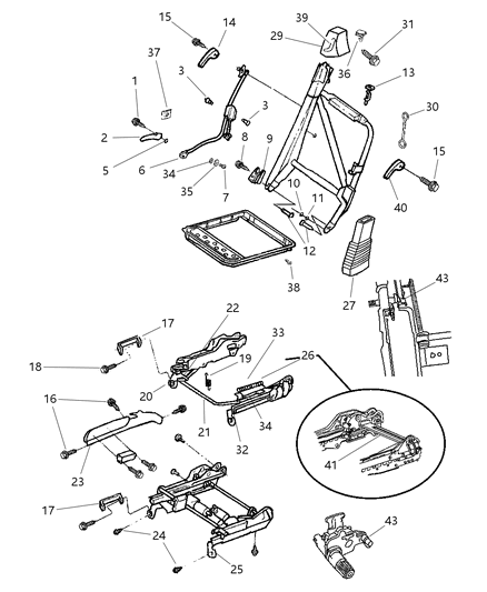 2004 Chrysler Sebring Sleeve-HEADREST Diagram for QX111P7AA