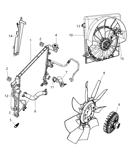 2008 Jeep Liberty Radiator & Related Parts Diagram 2