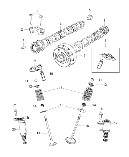 2020 Ram 1500 New Style Camshafts & Valvetrain Diagram 2