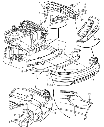 2006 Dodge Viper Fascia, Rear Diagram