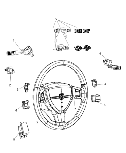 2011 Ram 3500 Switches - Steering Column & Wheel Diagram