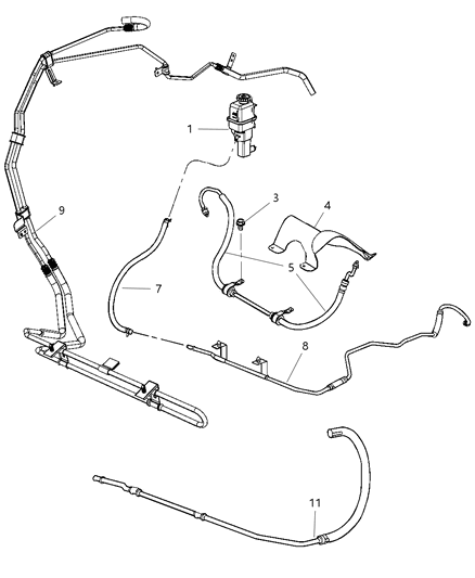 2007 Chrysler Sebring Hoses, Reservoir, Power Steering Diagram