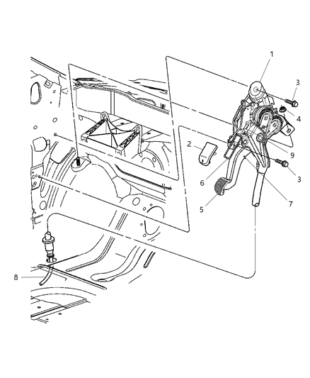 2004 Dodge Grand Caravan Lever - Parking Brake Diagram