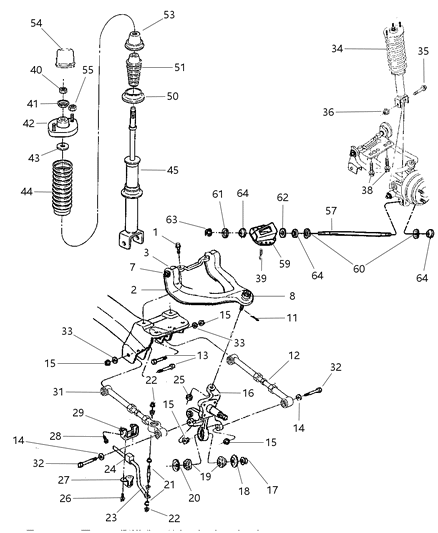 2000 Dodge Stratus ABSORBER-Suspension Diagram for 4764522AA