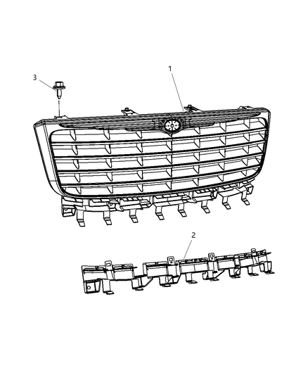 2007 Chrysler Aspen Grille-Radiator Diagram for 55078016AE