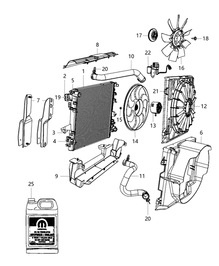 2011 Jeep Wrangler Drive-Fan Diagram for 68085950AA