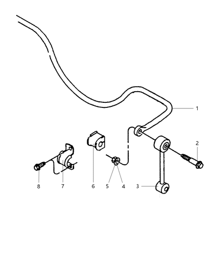 2002 Jeep Wrangler Stabilizer - Rear Diagram