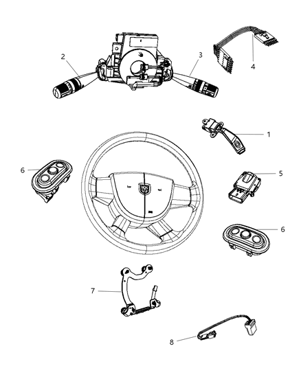 2010 Dodge Avenger Switches - Steering Column & Wheel Diagram