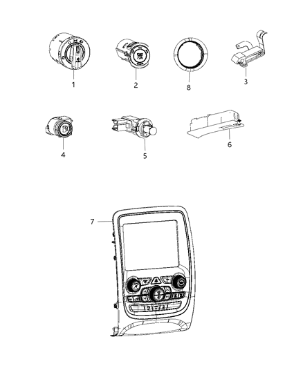 2017 Dodge Durango Switches - Instrument Panel Diagram