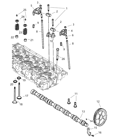 2003 Dodge Ram 2500 Screw-Rocker Lever Adjusting Diagram for 5011899AB