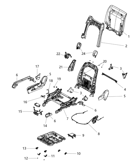 2012 Jeep Grand Cherokee Panel-Front Seat Back Diagram for 1UP04BD3AB