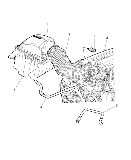 2006 Dodge Ram 1500 Harness-CCV To Air Cleaner Diagram for 5037671AA