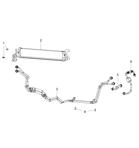 2021 Jeep Wrangler Transmission Oil Cooler & Lines Diagram