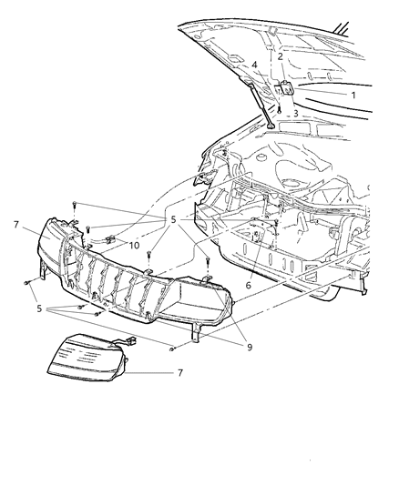 2001 Jeep Grand Cherokee Plate-HEADLAMP Mounting Diagram for 55136788AA