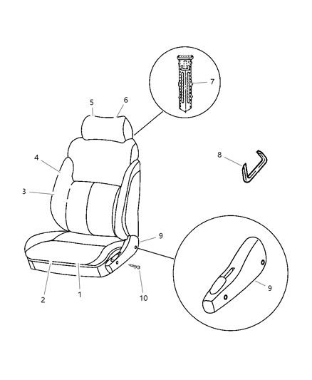 1997 Dodge Neon Front Seat Diagram 3