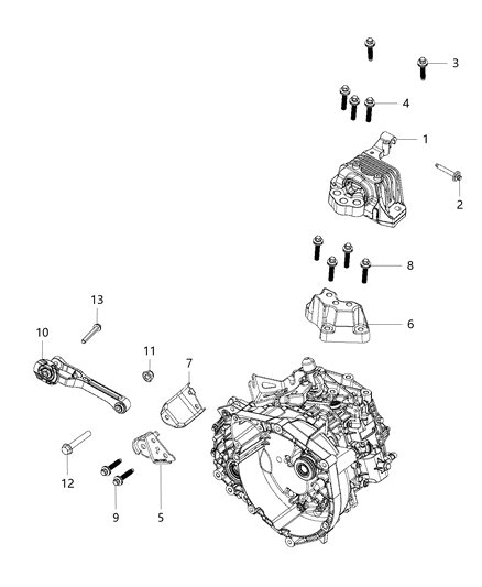 2020 Jeep Cherokee Bracket-Engine Mount Diagram for 68287214AA