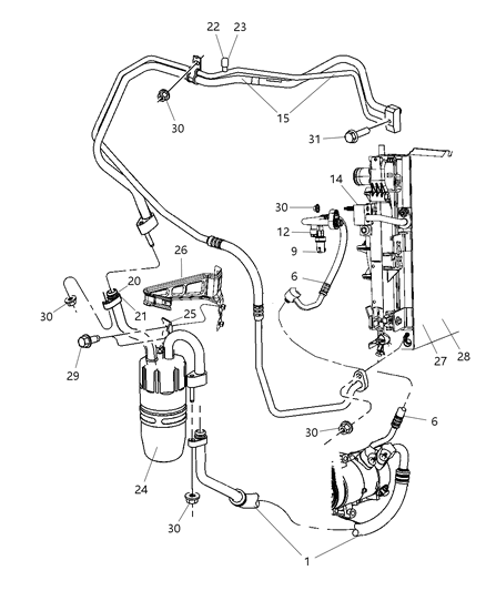 2008 Dodge Avenger Line-A/C Suction Diagram for 5058225AB