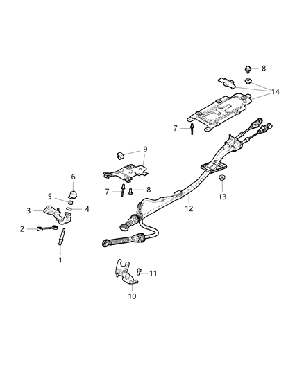 2020 Jeep Compass Gearshift Lever , Cable And Bracket Diagram 1