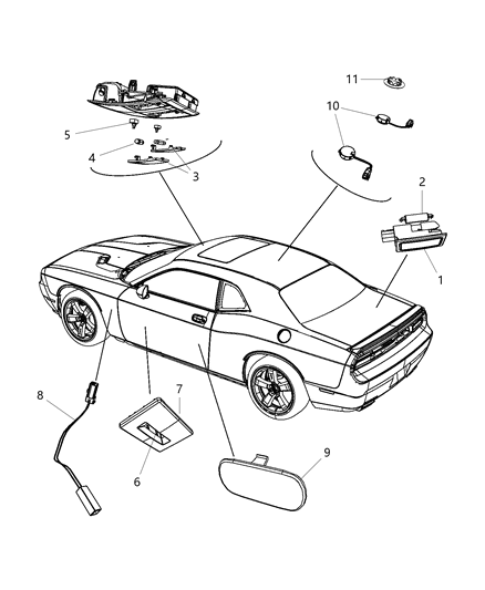 2011 Dodge Challenger Lamps Interior Diagram