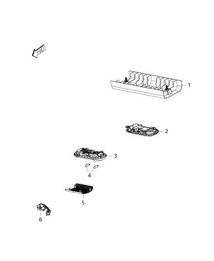 2014 Jeep Wrangler Bracket-Courtesy Lamp Diagram for 68185842AC