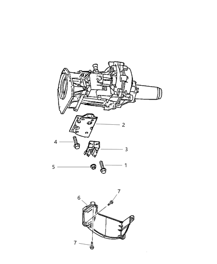 2003 Dodge Dakota Engine Mounting, Rear Diagram 4