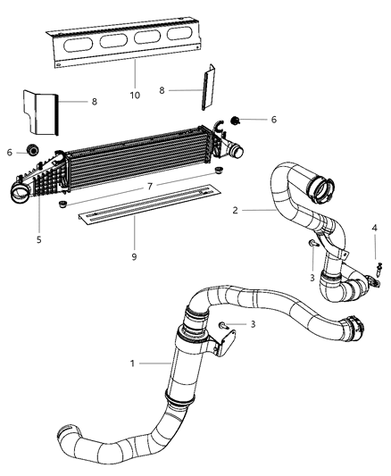 2014 Chrysler 300 Seal-Charge Air Cooler Diagram for 68197456AA