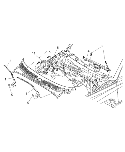 1999 Dodge Durango Windshield Wiper & Washer Diagram