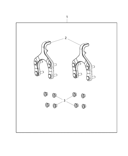 2014 Jeep Wrangler Hook Kit - Tow - Front Diagram