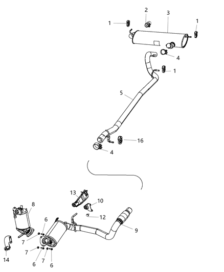 2015 Jeep Wrangler Bracket-Exhaust Diagram for 68231947AA