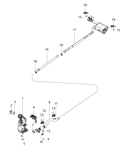 2018 Jeep Compass Exhaust Muffler Diagram for 68249236AA