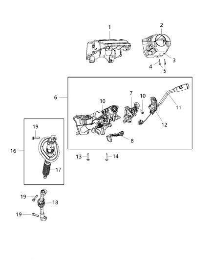 2020 Ram 3500 Cab Chassis(<10K lb.) Steering Column Diagram