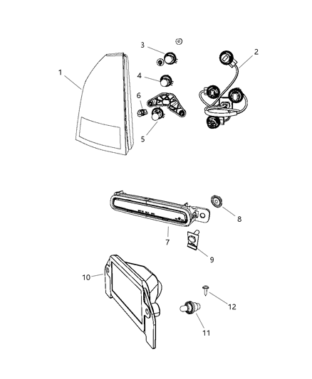 2008 Dodge Charger Lamp-Tail Stop Turn Diagram for 5174406AA