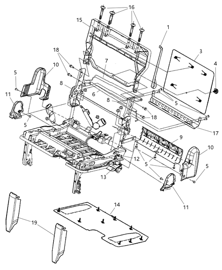 2008 Chrysler Town & Country Cover-RECLINER Seat Diagram for 1AL991K2AA