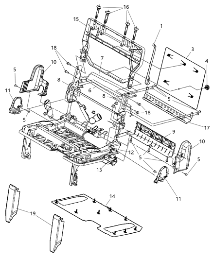 2008 Chrysler Town & Country Cover-RECLINER Seat Diagram for 1AM011K2AA