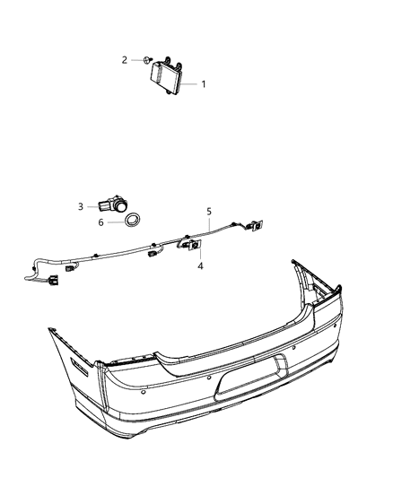 2015 Dodge Charger Sensor-Park Assist Diagram for 5MK60JSCAB