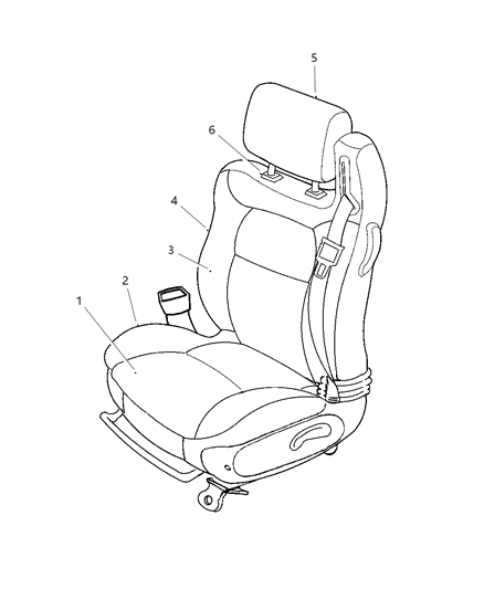 2001 Chrysler Sebring Front Seat Cushion Diagram for UL031T5AA