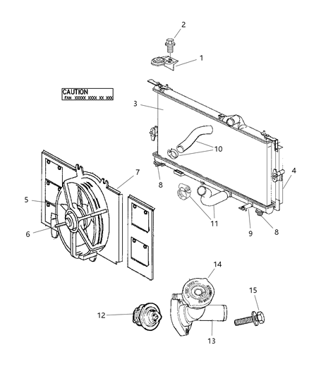 2001 Dodge Neon Hose-Radiator Outlet Diagram for 5278033AD