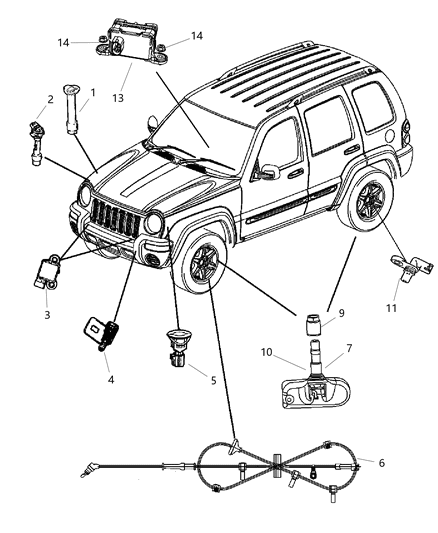 2006 Jeep Liberty Sensor-Dynamics Diagram for 56029327AB