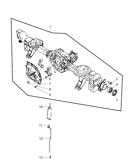 2008 Chrysler Aspen Housing & Vent , Rear Axle Diagram 1