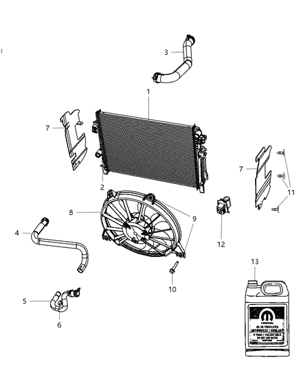 2010 Dodge Journey Shield-Radiator Diagram for 5058457AC