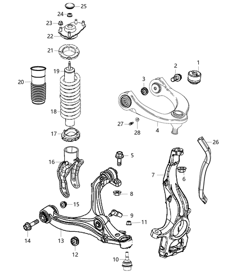 2014 Dodge Durango Suspension - Front Diagram