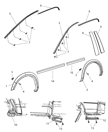 2010 Dodge Ram 1500 Molding-Wheel Opening Flare Diagram for 1FV88CDMAE