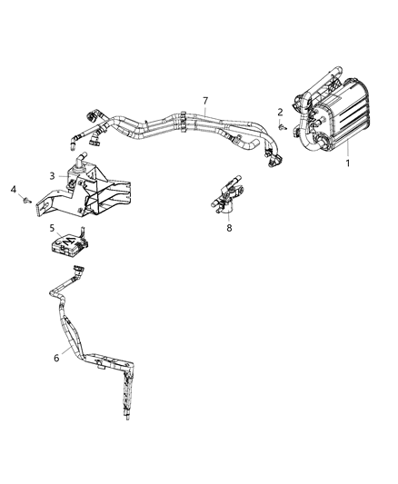 2020 Chrysler Pacifica Vacuum Canister & Leak Detection Pump Diagram 1