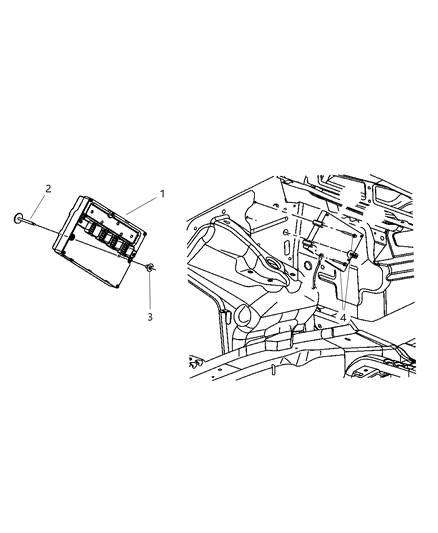 2006 Jeep Commander Engine Control Module/Ecu/Ecm/Pcm Diagram for 56044743AB